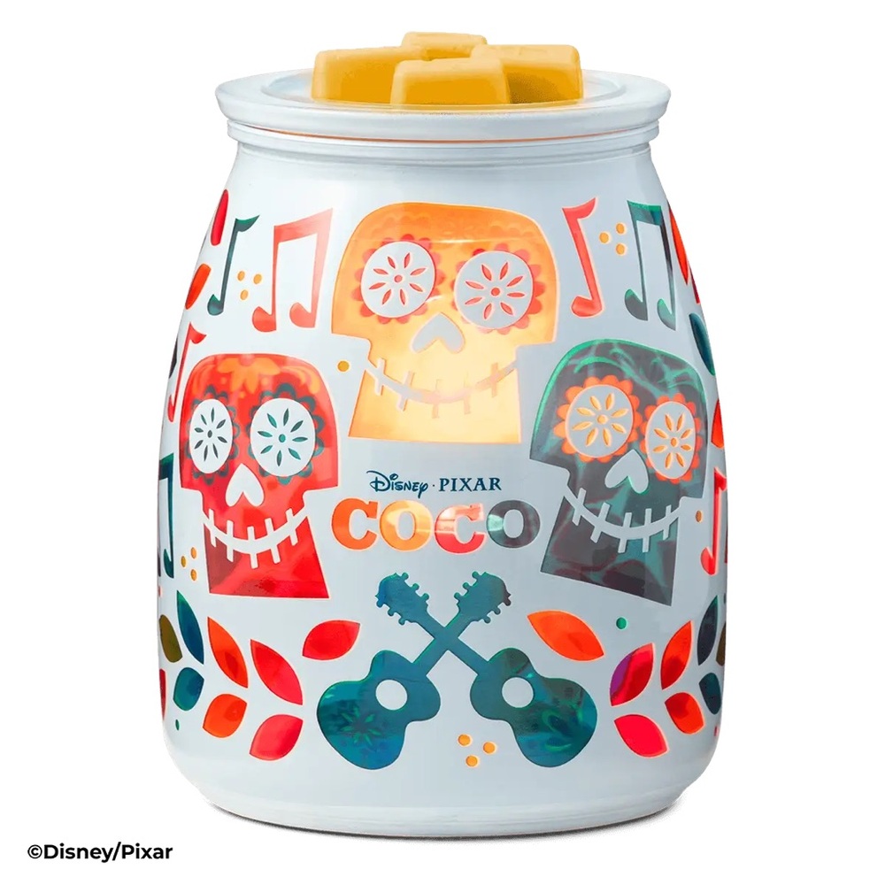 Scentsy Disney Pixar Coco Sugar Skull Wax Warmer - White, Orange, Red, Teal